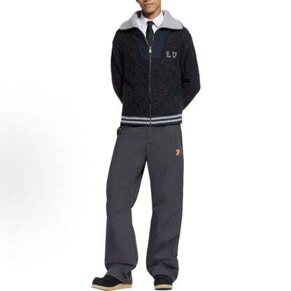 LOUIS VUITTON FW25 Knitted Slightly Aline Contrasting Ribbed Collar Sweater for Men