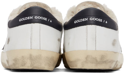 GOLDEN GOOSE حذاء رياضي كلاسيكي سوبر ستار باللونين الأبيض والأصفر