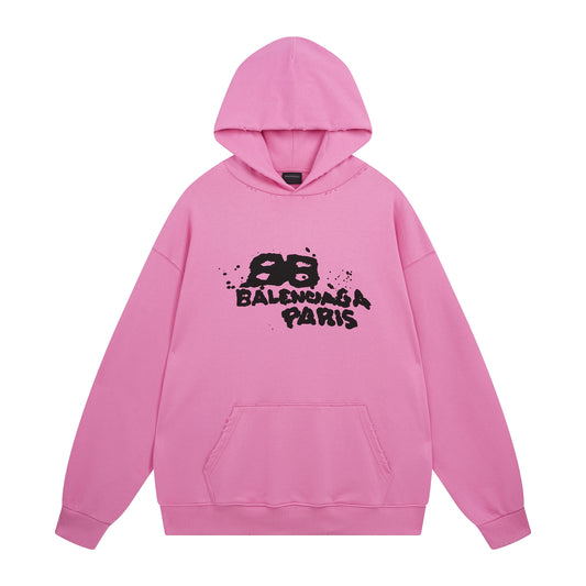Balenciga logo hoodie BL238018 pink