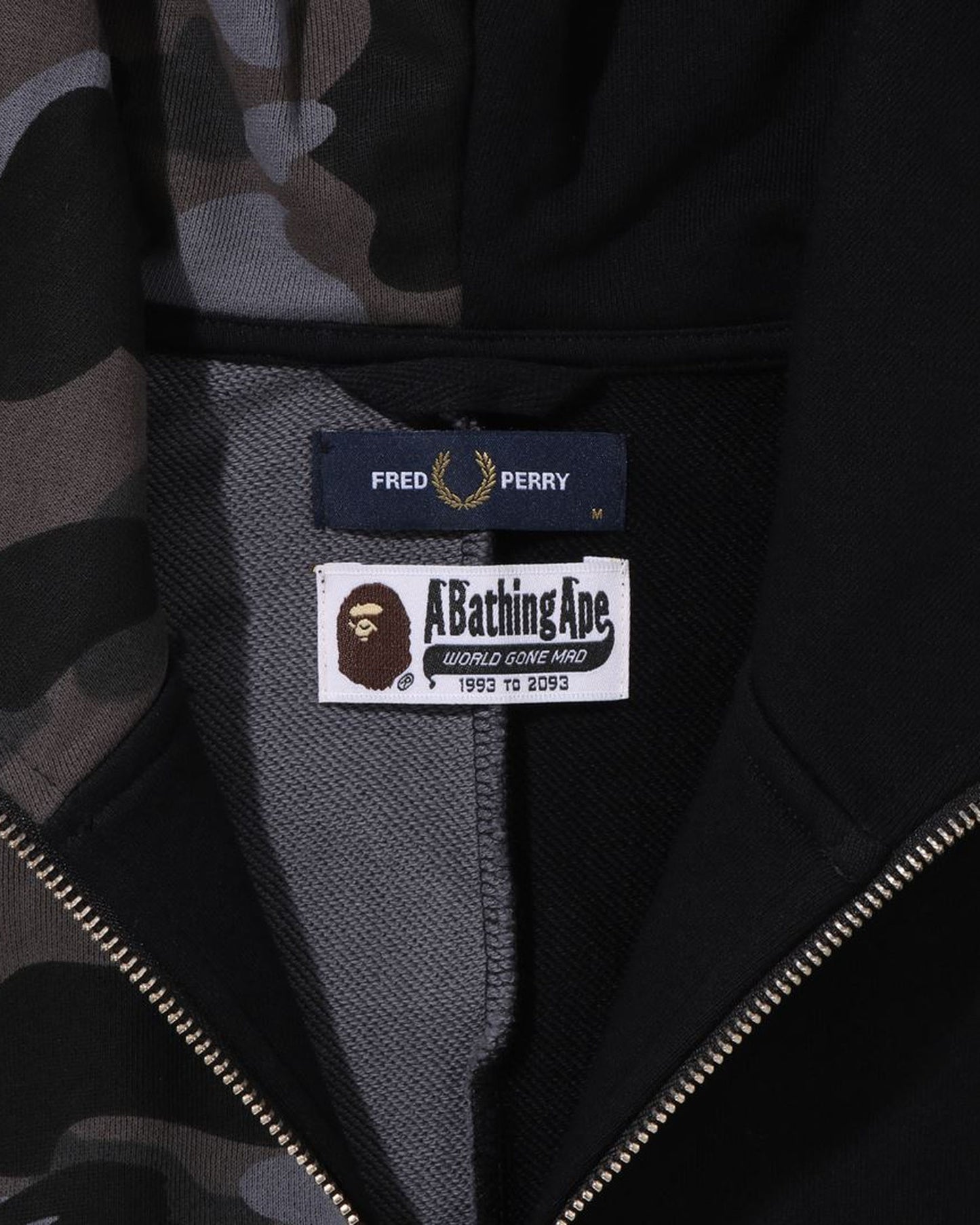 A Bathing Ape X Fred Perry Color Camo Zip Hoodie