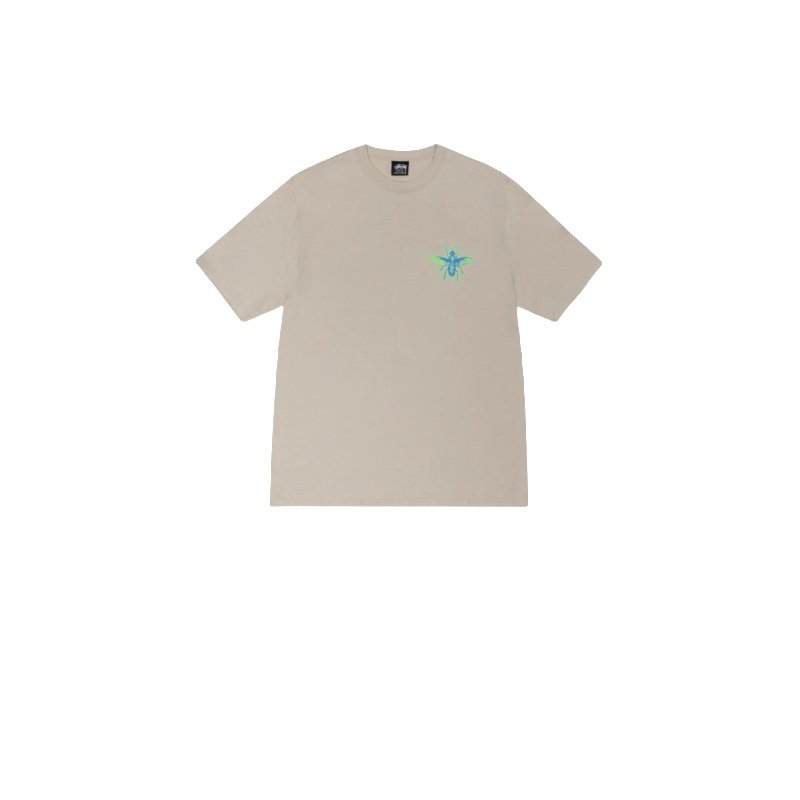 STUSSY FLYING INSECTS PRINT TEE KHAKI