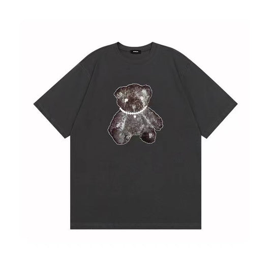 WE11DONE Reflective Teddy Bear Print Tee Grey