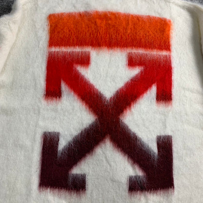 Off-White mohair hoodie beige/orange