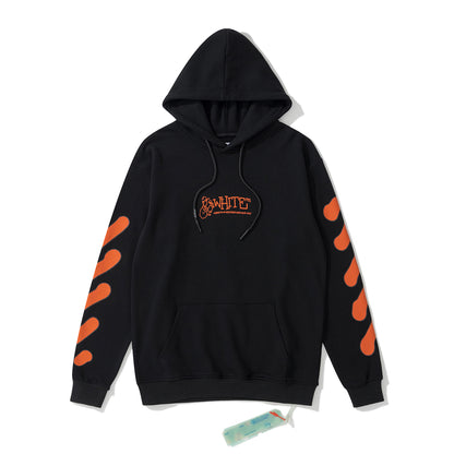 Off-White 871 doodle arrow print hooded sweater black