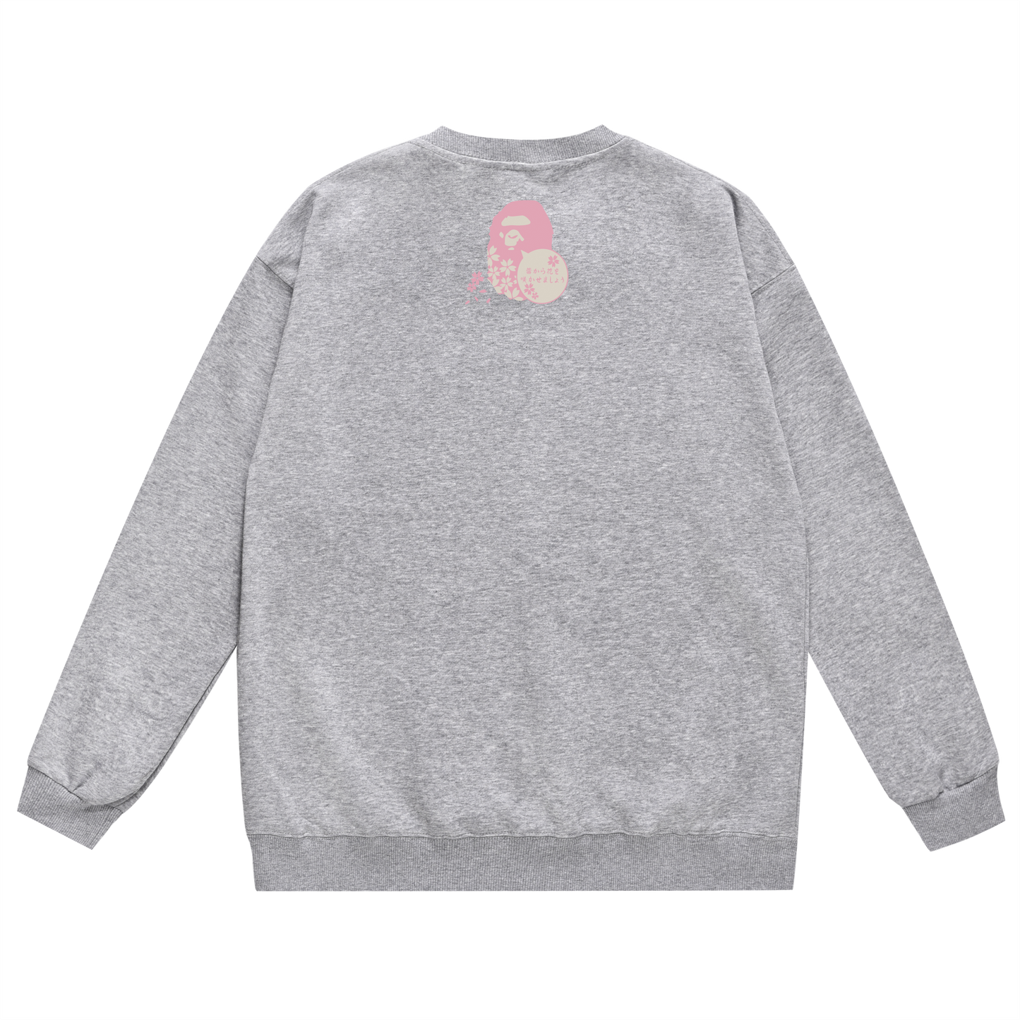 A Bathing Ape Purple Cherry Tree Logo Print Hoodie Grey