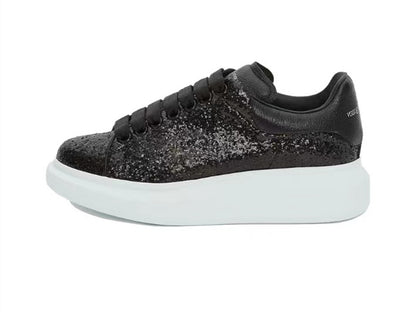 Alexander Mcqueen Women's Glitter Oversized Sneaker in Black