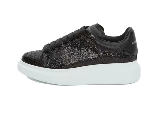Alexander Mcqueen Women's Glitter Oversized Sneaker in Black