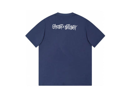 STUSSY CARTOON LOGO PRINT TEE NAVY
