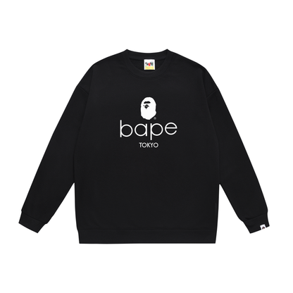 A Bathing Ape Simple Logo Print Hoodie Black