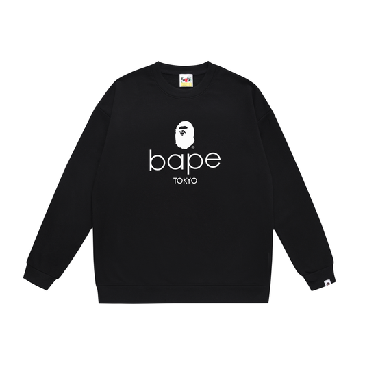 A Bathing Ape Simple Logo Print Hoodie Black