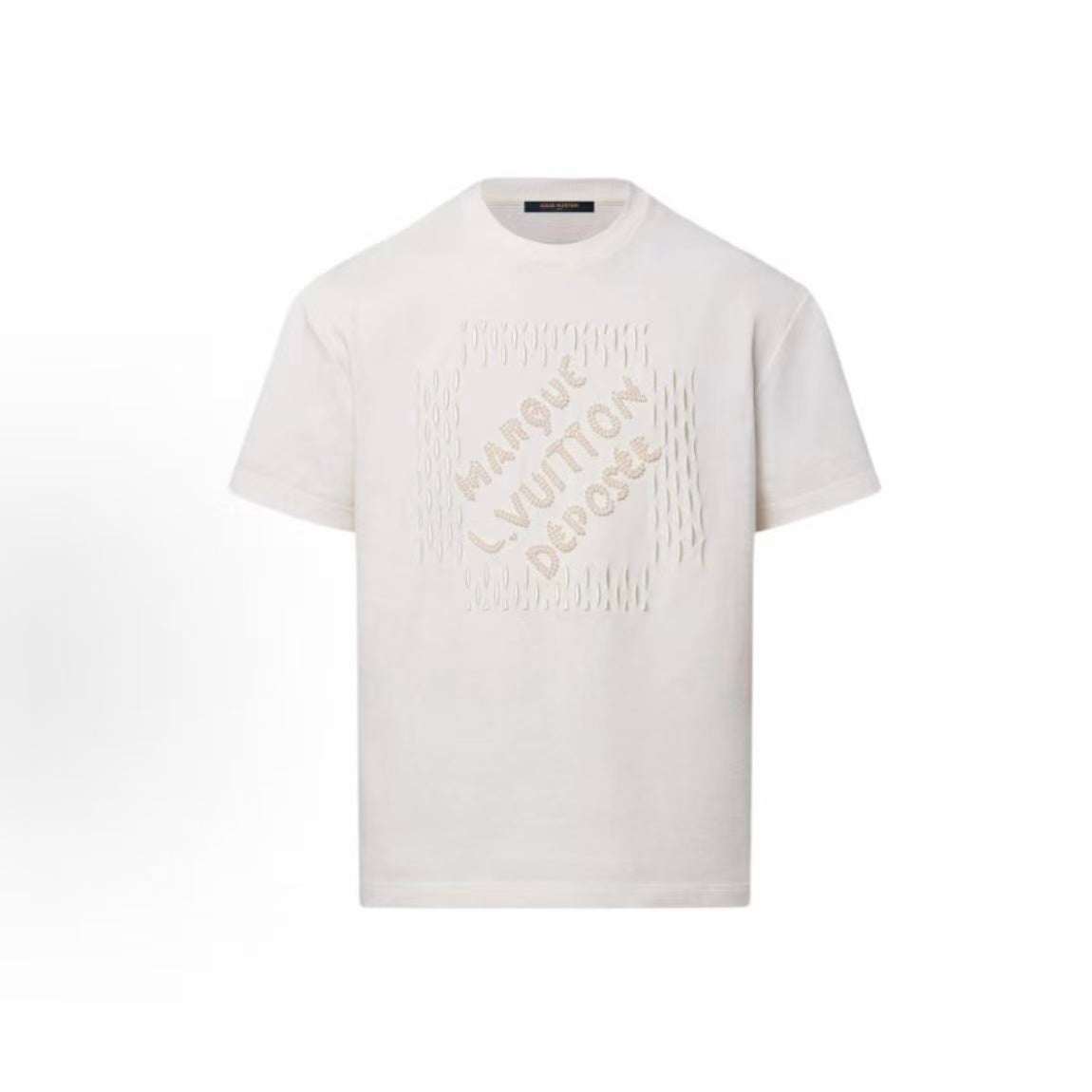 LOUIS VUITTON SS24 Letter Bead Embroidered Casual Round-neck Short-sleeve T-shirt for Men