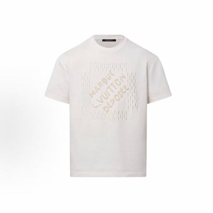 LOUIS VUITTON SS24 Letter Bead Embroidered Casual Round-neck Short-sleeve T-shirt for Men