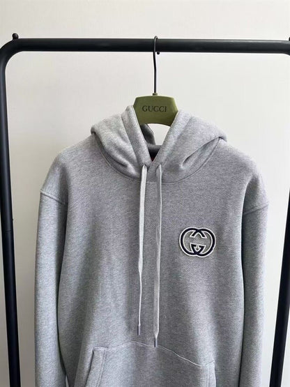 GUCCI COTTON JERSEY HOODED SWEATSHIRT GRAY – GCK029