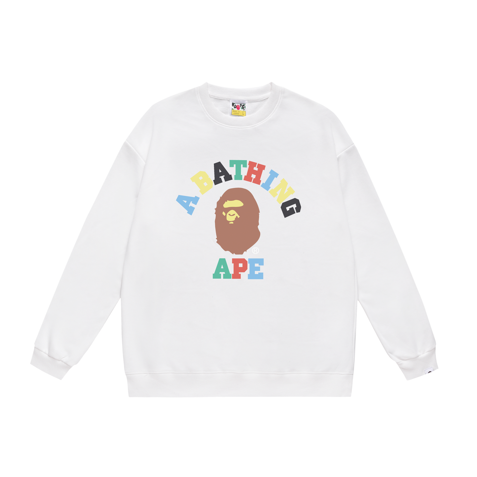 A Bathing Ape Rainbow Letters Hoodie White