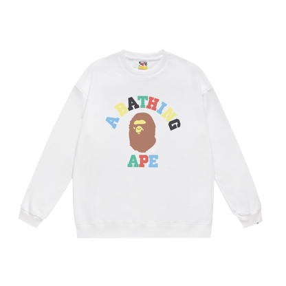 A Bathing Ape Rainbow Letters Hoodie White