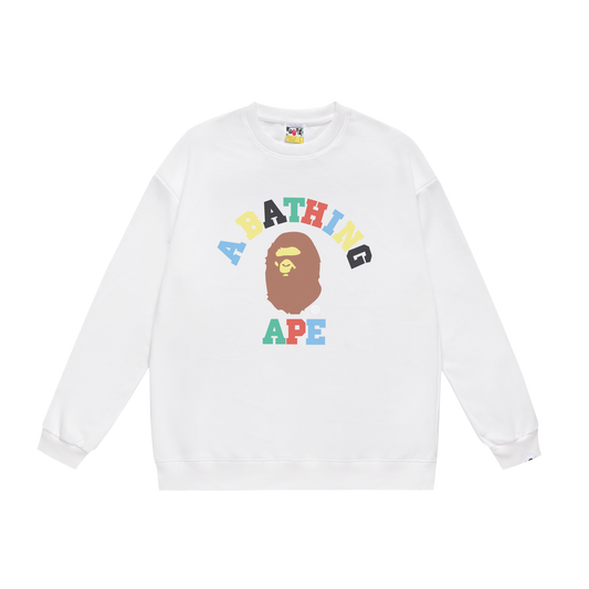 A Bathing Ape Rainbow Letters Hoodie White