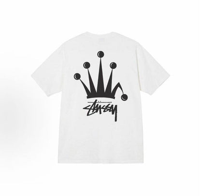Stussy SS22 Crown Logo Printed Round Neck T-Shirt - The same style for both men and women. Also available in a couple's version.