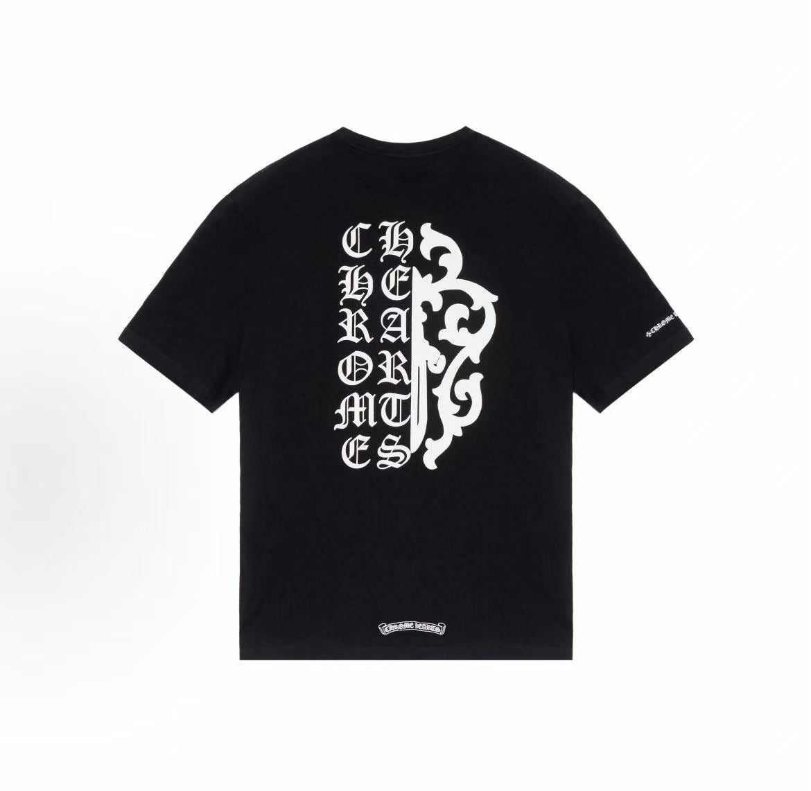 Chrome Hearts Sanskrit Sword Embroidered Short-Sleeved T-Shirt (For Both Men and Women)