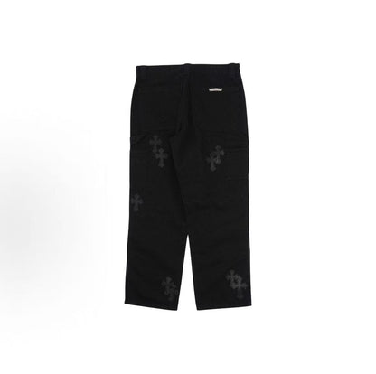Chrome Hearts  Cross Patch Button Cotton Work Pants Men's Style