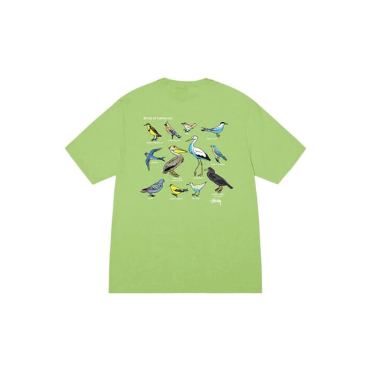 STUSSY BIRD PRINT TEE GREEN