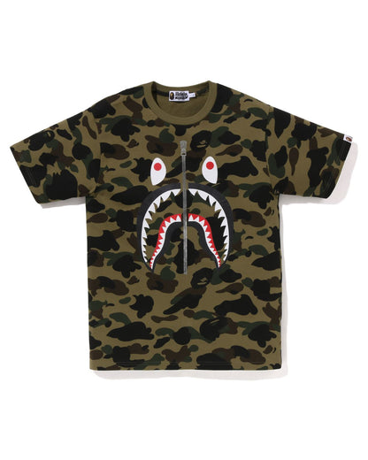 A Bathing Ape 1st Camo Shark Tee In Army Green