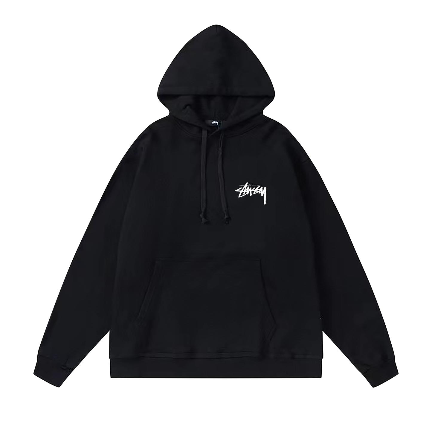 STUSSY CAT PRINT HOODIE BLACK