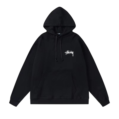 STUSSY CAT PRINT HOODIE BLACK