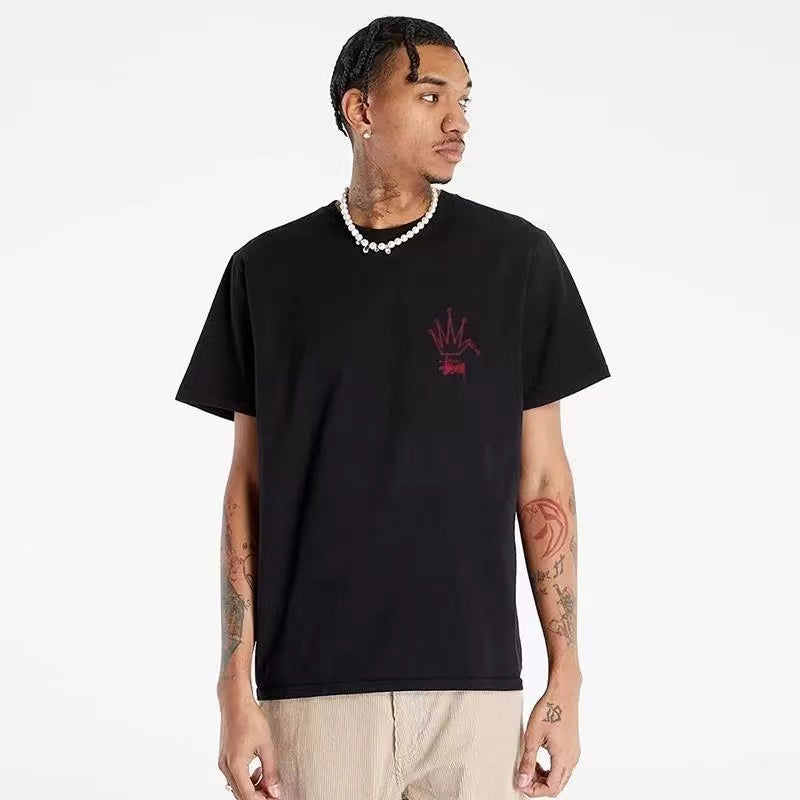 STUSSY  FOLDED CROWN TEE BLACK