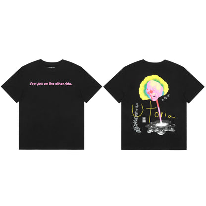 Travis Scott  UFO Print T shirt Black