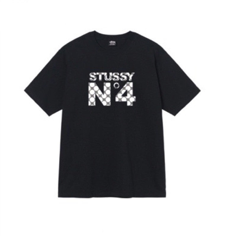 STUSSY NO.4  LOGO TEE BLACK