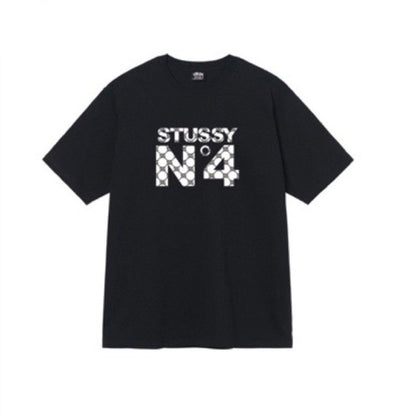 STUSSY NO.4  LOGO TEE BLACK