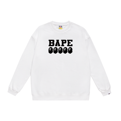 A Bathing Ape Letter Print Hoodie White