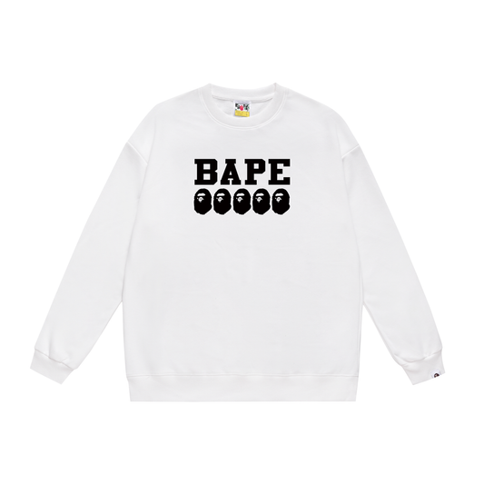 A Bathing Ape Letter Print Hoodie White