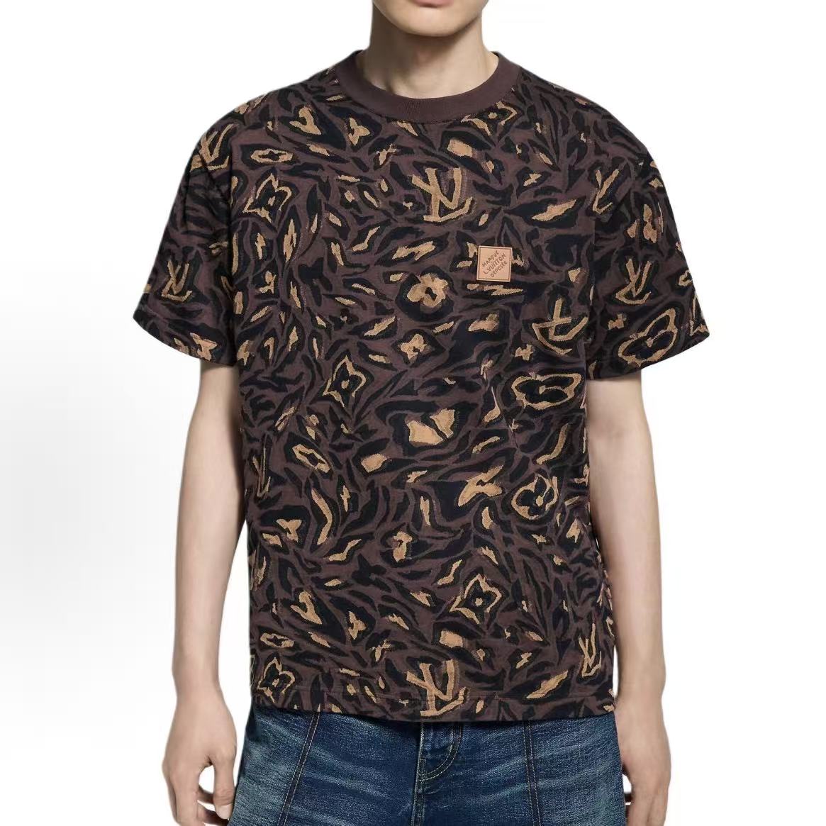 LOUIS VUITTON x Nigo Collaboration Collection - Spring/Summer 2025 Floral Round-neck Short-sleeved T-shirt for Men