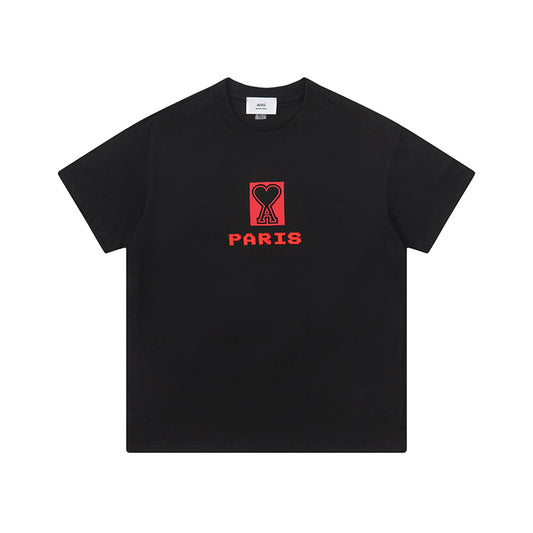 AMI Paris Logo Tee Black