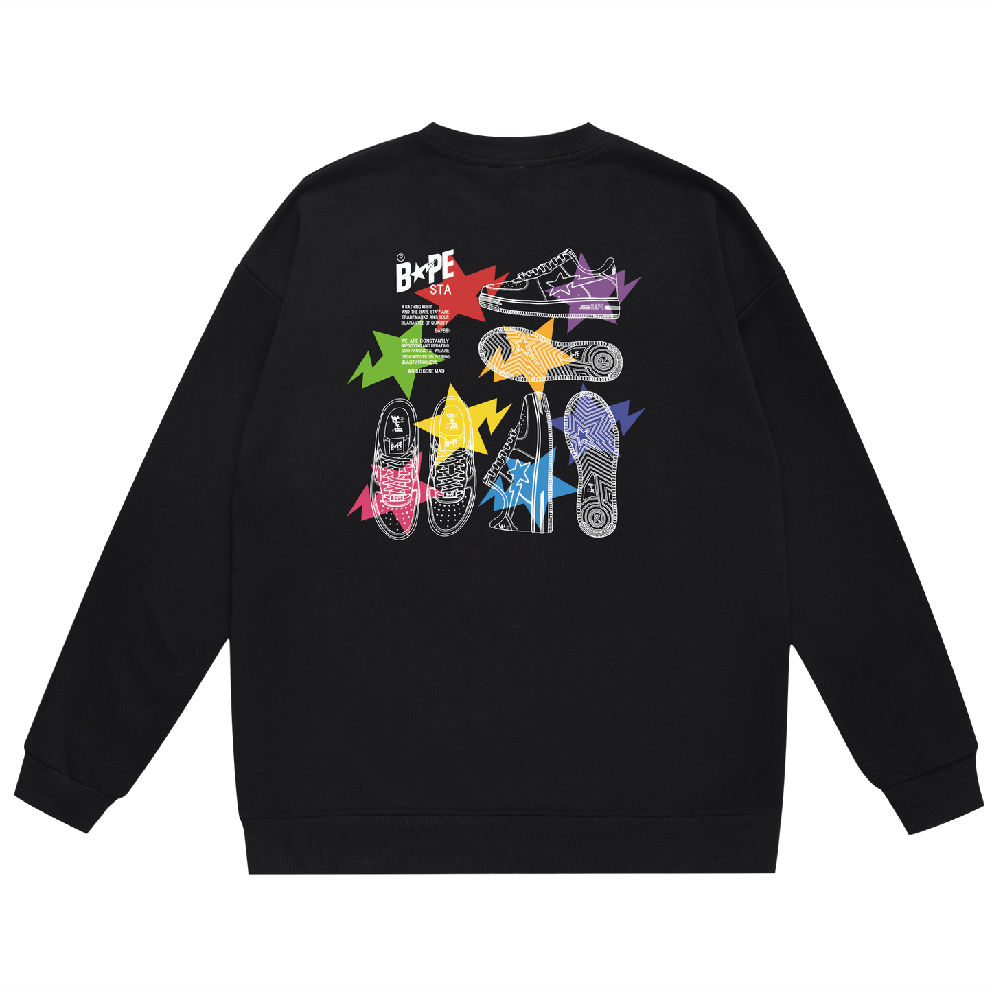 A Bathing Ape Shoes Print Hoodie Black