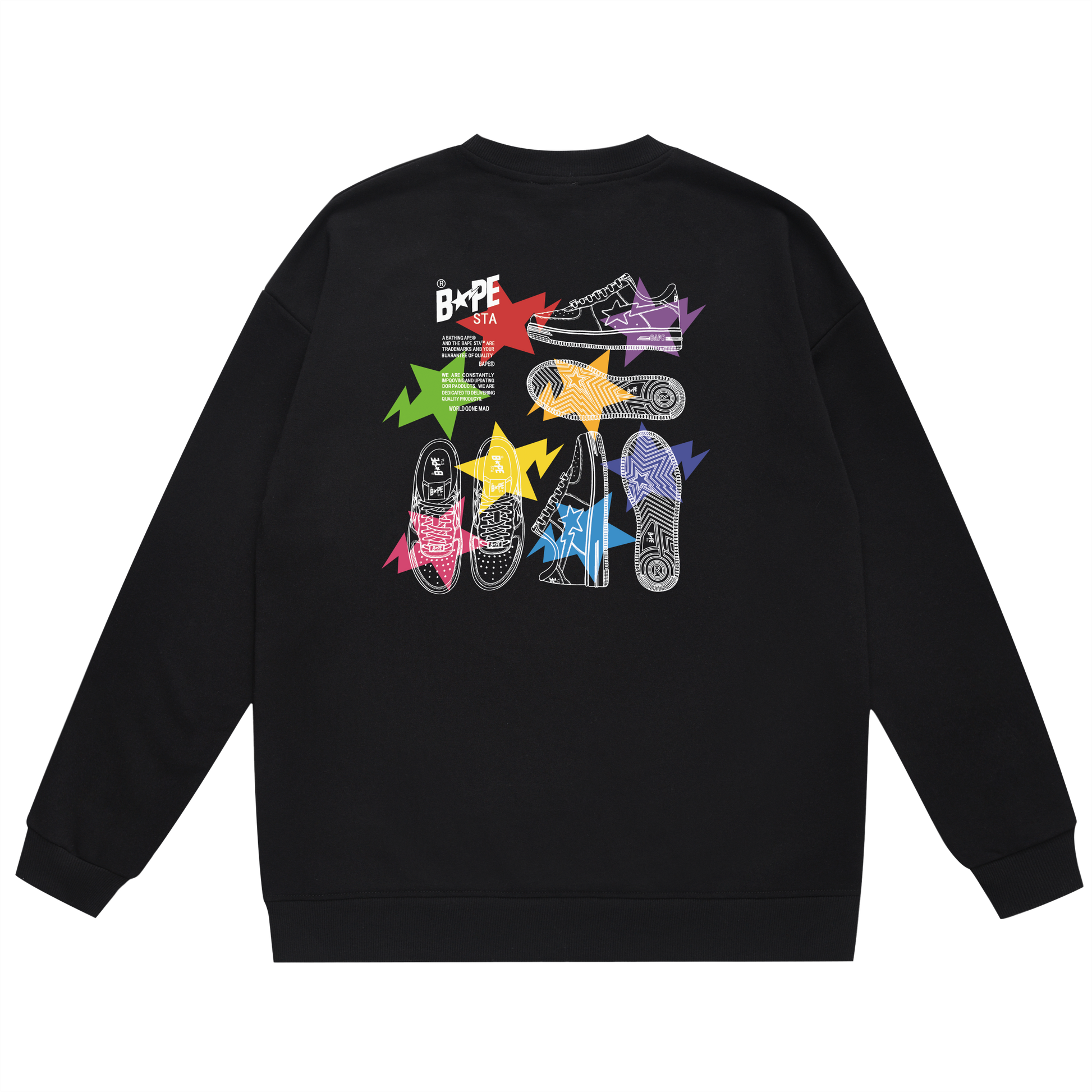 A Bathing Ape Shoes Print Hoodie Black