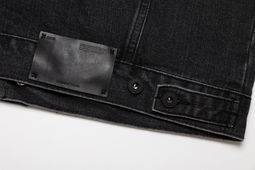 Off-White Diagonal Outline Paint Slim Fit Denim Jacket