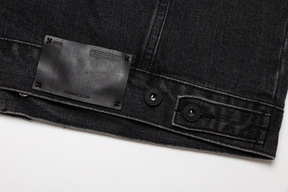 Off-White Diagonal Outline Paint Slim Fit Denim Jacket