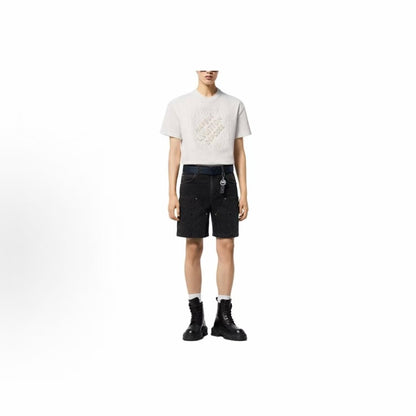 LOUIS VUITTON SS24 Letter Bead Embroidered Casual Round-neck Short-sleeve T-shirt for Men