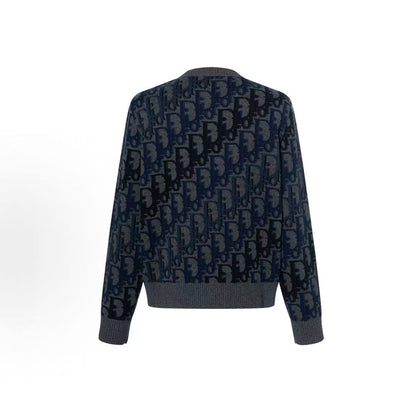DIOR Men's Spring 2026 Collection Jacquard Twill Multicolor Long-Sleeve Knit Sweater