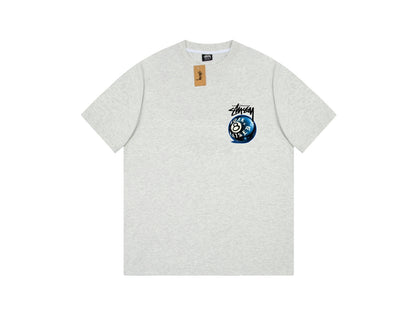 STUSSY 8 BALL PRINT TEE GREY