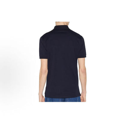 GUCCI Polo shirt with shoulder-hugging collar and button closure, for men. Navy blue color.