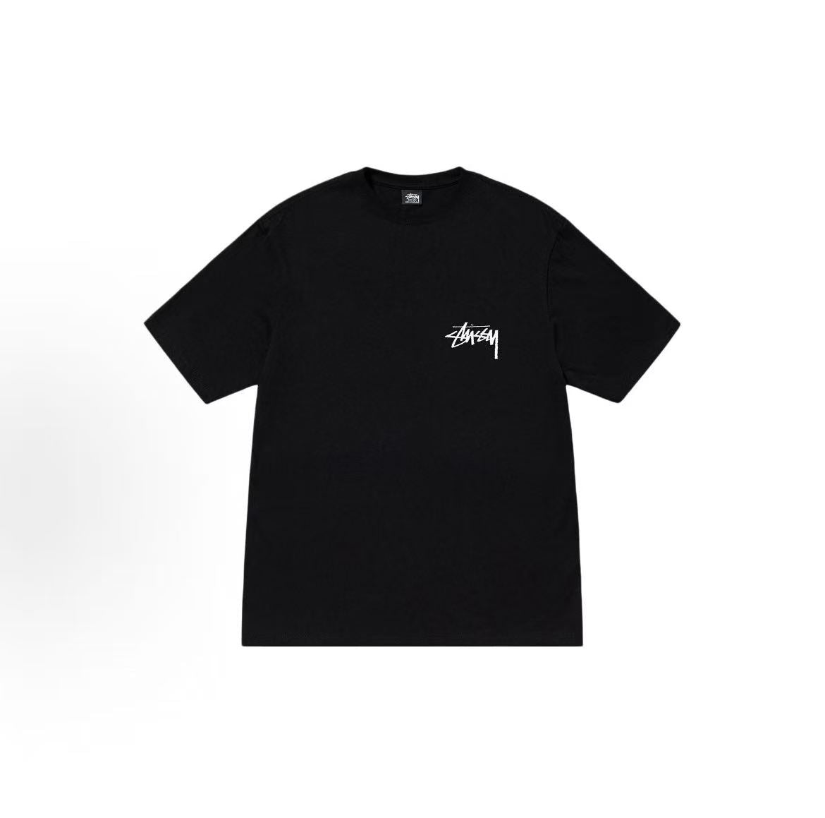 Stussy SS23 Collection Kittens Tee - 3D Cat Cartoon Pattern Embroidery with Letter Logo on Round Neck Short Sleeve T-shirt. Available for both men and women.