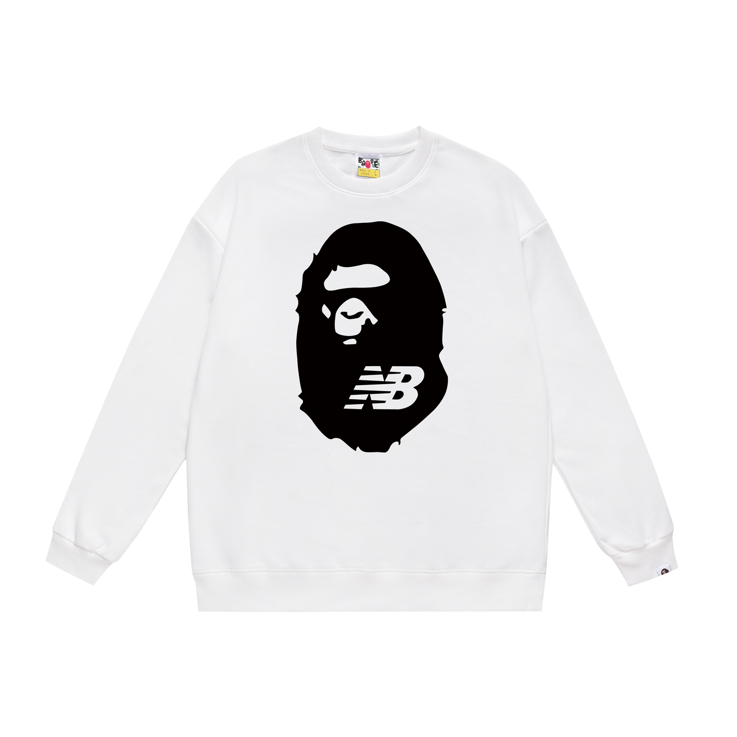A Bathing Ape ×New Balance Logo Print Hoodie White