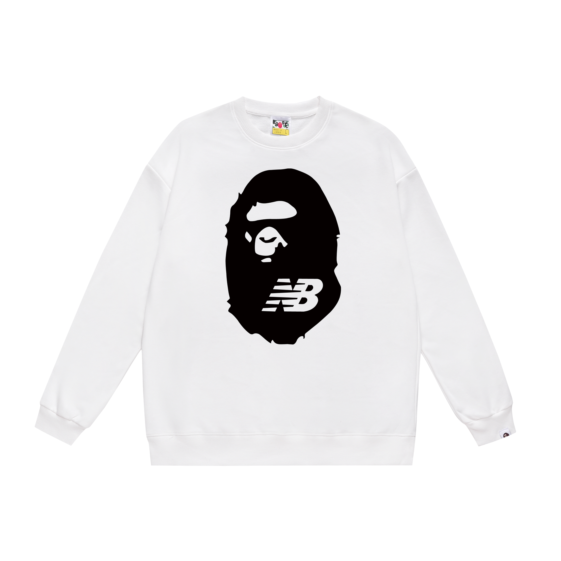 A Bathing Ape ×New Balance Logo Print Hoodie White