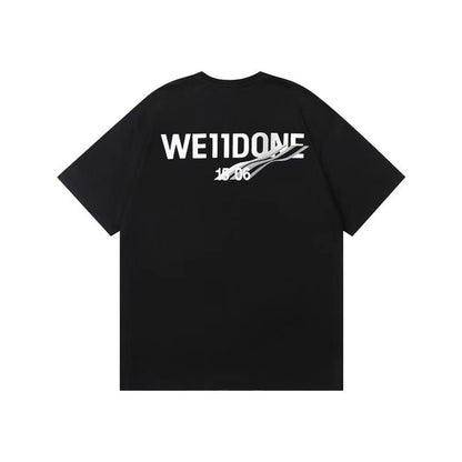 WE11DONE Wave Pattern Tee Black