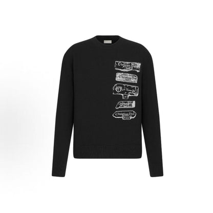 DIOR (Dior) - Fall/Winter 2024 - Round-neck pullover long-sleeve sweater - Men's style - Black color