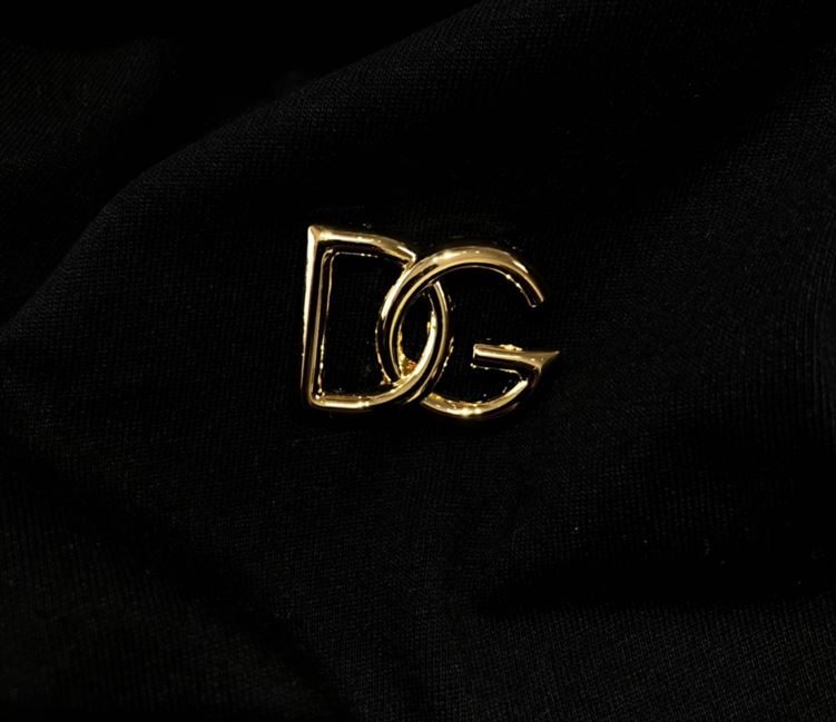 DOLCE & GABBANA COTTON T-SHIRT WITH METALLIC DG LOGO – DT015