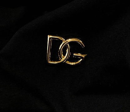 DOLCE & GABBANA COTTON T-SHIRT WITH METALLIC DG LOGO – DT015